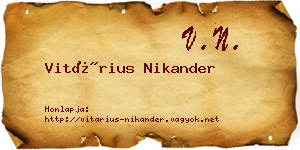 Vitárius Nikander névjegykártya